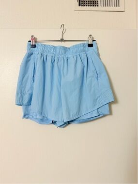 Light Blue Women's Athletic Layered Shorts
